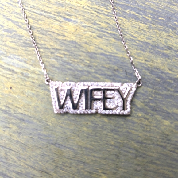 KC Chic Designs Jewelry - "RESERVED" Stainless Steel "WIFEY" necklace from KC Chic Designs